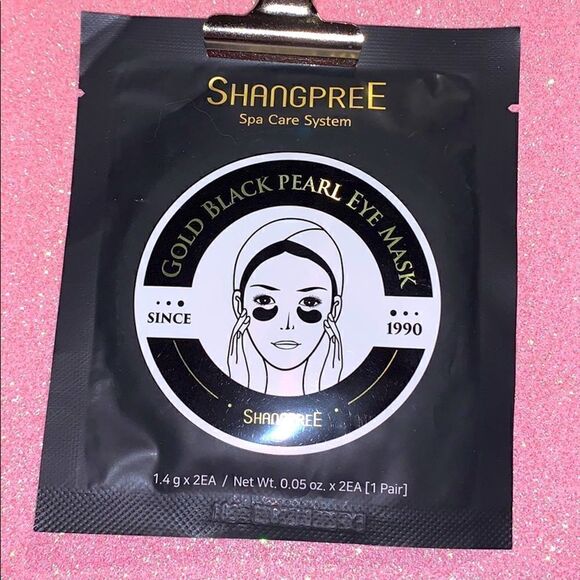 $8🌟 Shangpree Black & Gold Pearl Eye Mask - Picture 1 of 7